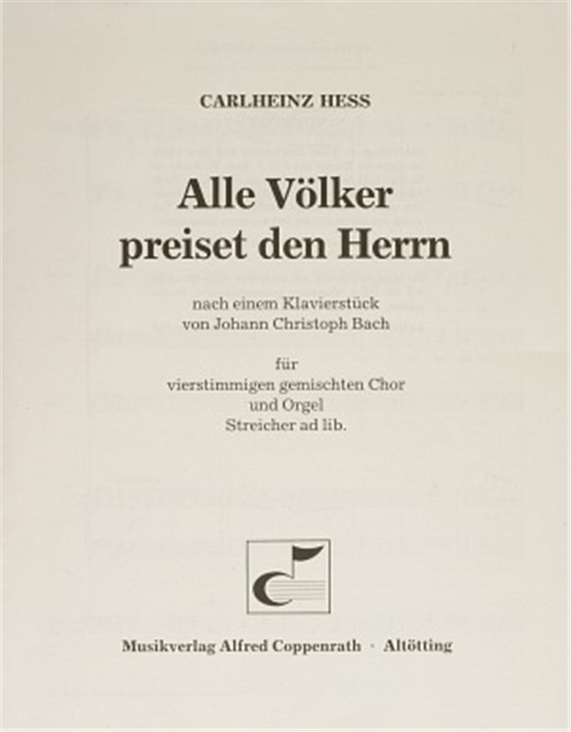 Alle Völker preiset den Herrn